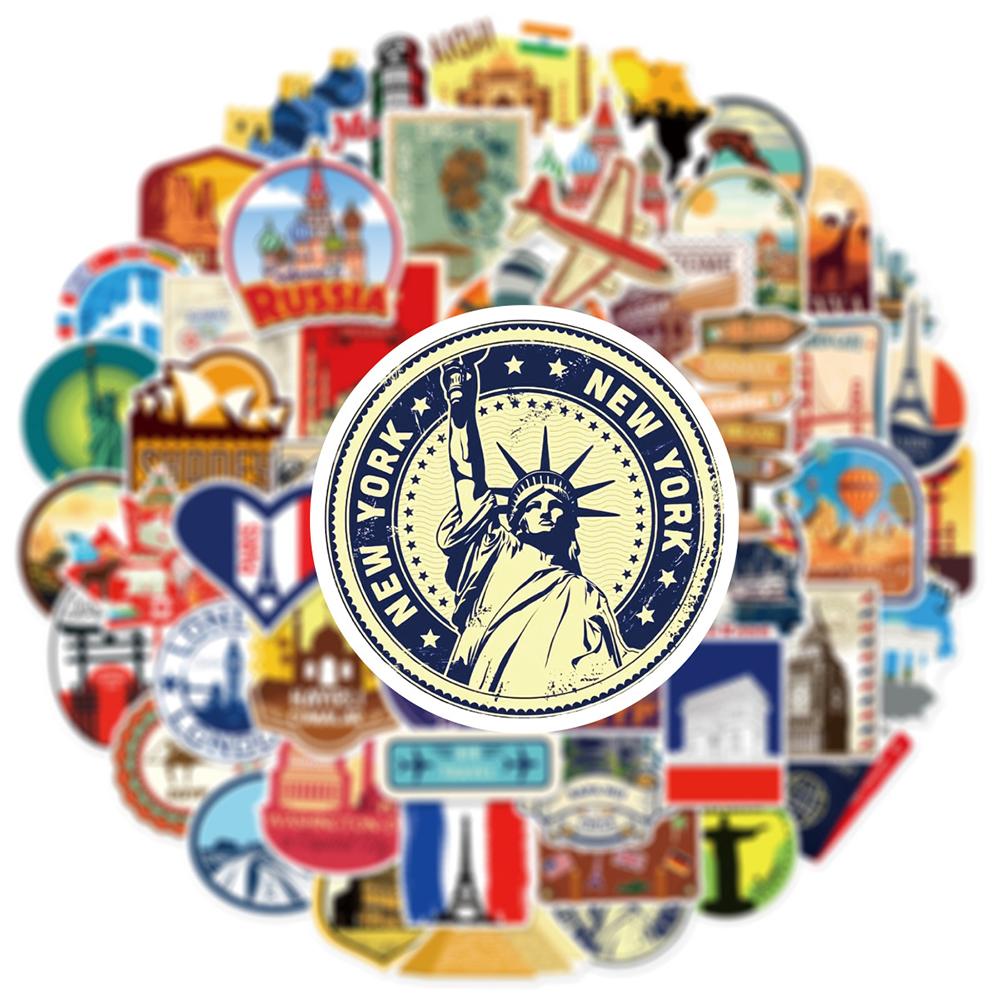 10/30/50pcs World Famous City Landscape Stickers Architecture Travel Scenery Decals DIY Toy Waterproof Graffiti Phone Luggage