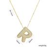 Elegante Collana con Ciondolo Alfabeto in Oro 18 Carati Placcato Zircone