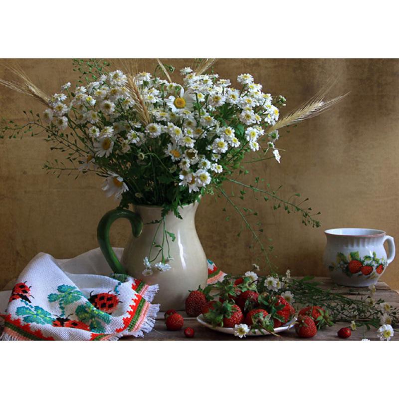 Framed Still Life Oil Painting Poster - Decorative Wall Mural with Kraft Paper
