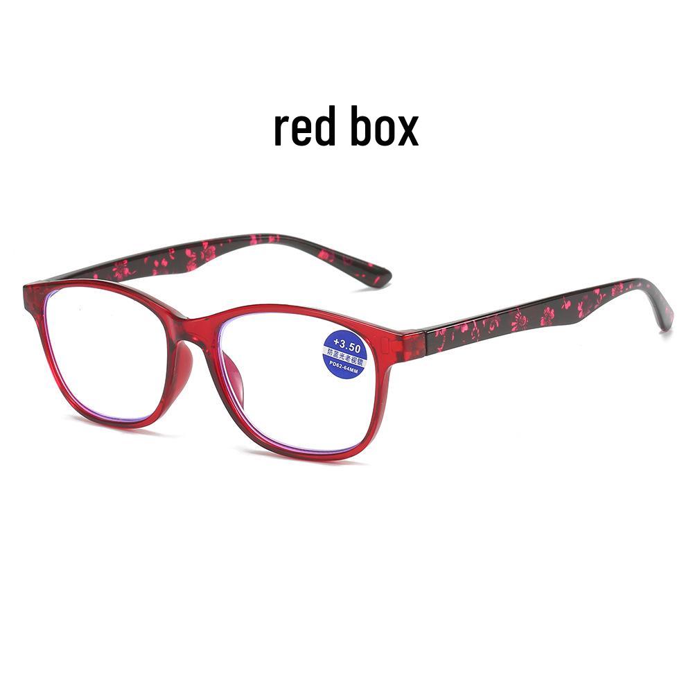 Printed Anti-Blue Light High-Definition Unisex Chinese Style Square Frame Reading Glasses