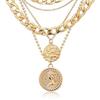 Stylish Layer Coin Charm Necklace Comfortable Alloy Jewelry Good Luck Symbol Portable for Daily Wear