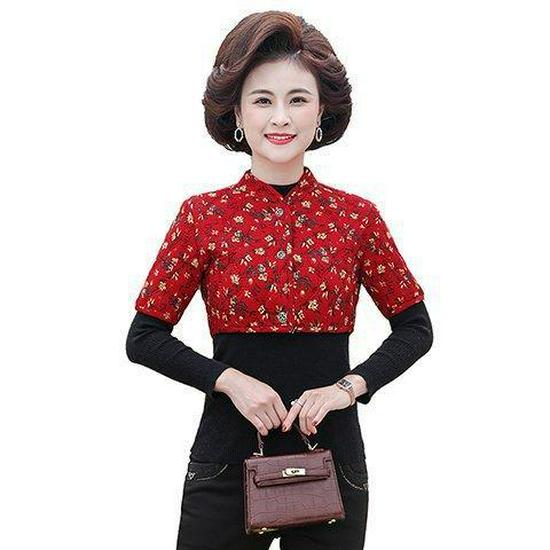 Mom's Velvet-Lined Shoulder Protector & Mid-Sleeve Vest for Elderly Women's Warmth and Neck Support