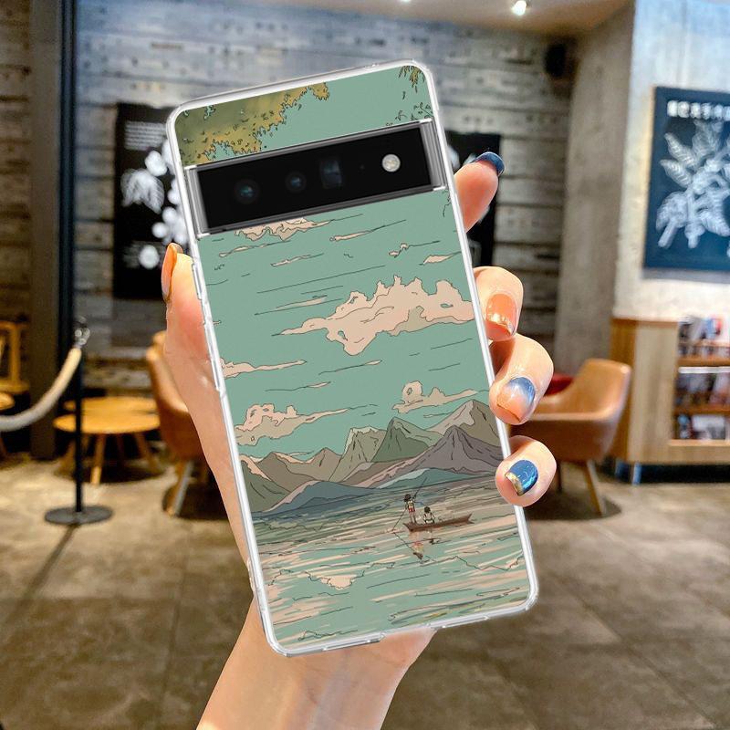 INS Korean Sunset Scenery Phone Case For Google Pixel 8 7 6 Pro Soft Shell For Pixel 6A 5 4 5A 4A 3A XL 5G Silicone Clear Cover