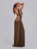 Elegant 2026 Women's European & American Hollow Backless Slim Long Dress