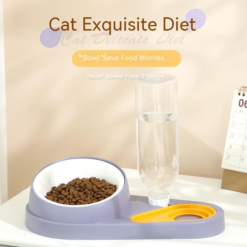 

Двойная миска для домашних животных, миска для собак, миска для кошек, защита для шеи, защита от опрокидывания, автоматическая питьевая вода, посуда для корма для домашних животных, раковина для собак и кошек