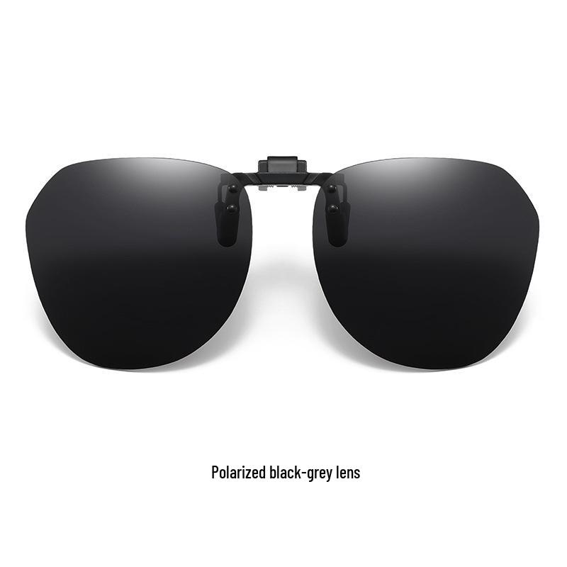 Unisex Ultra-Light Polarized Flip-Up Clip-On Sunglasses for Driving with UV Protection for Prescription Glasses