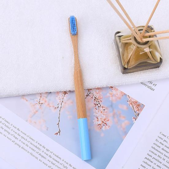 5 Stücke Runde Bambus Griff Home Reise Erwachsene Weichen Borsten Zahnpflege Zahnbürste Verkauf Waren