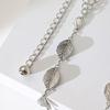 New European and American Women's Leaves Texture and Texture Fashionable Metallic Silver Women's Waist Chain Spring and Summer Versatile