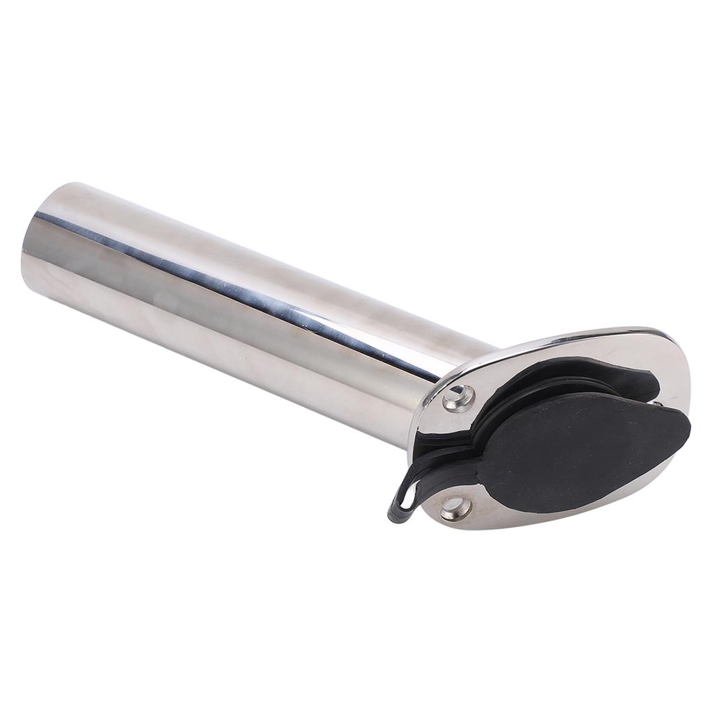 Rod Holder Flush Mount Heavy Duty 316 Stainless Steel UV Resistant PVC Cap 15 Degrees  245mm