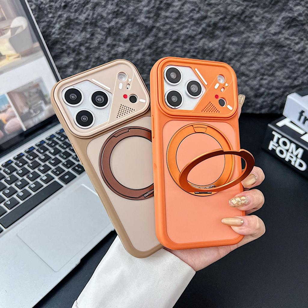 360° Rotating Magnetic Stand for iPhone 17 Pro Max/16 Pro Max Matte Anti-drop Case