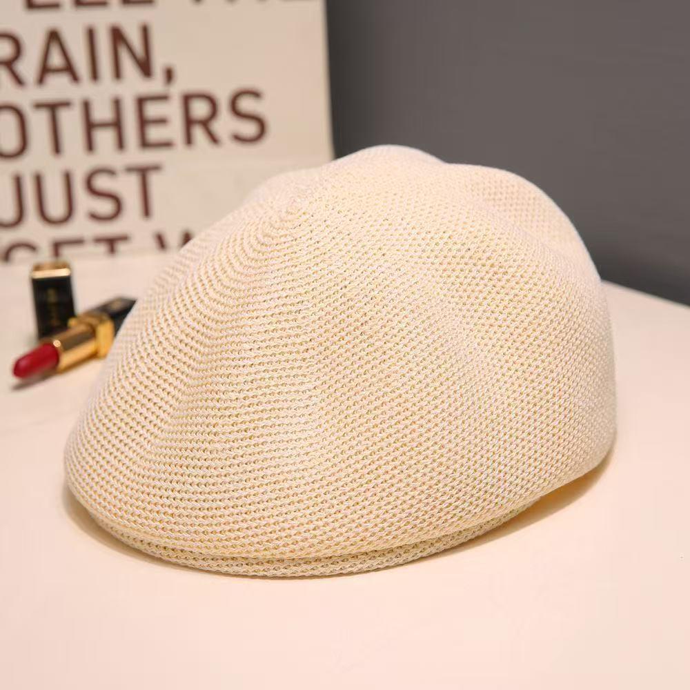 Béret Métal Polyvalent Style Coréen - Chapeau de Peintre Tricoté Mode Décontractée pour Femmes