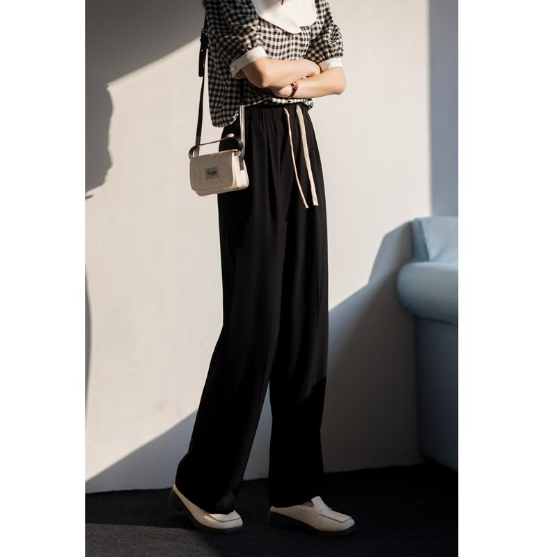 

Mishow повседневные длинные брюки для женщин, летние прямые свободные брюки в корейском стиле, офисные женские брюки с широкими штанинами в пол, костюмные брюки, женская одежда MXB23K0335