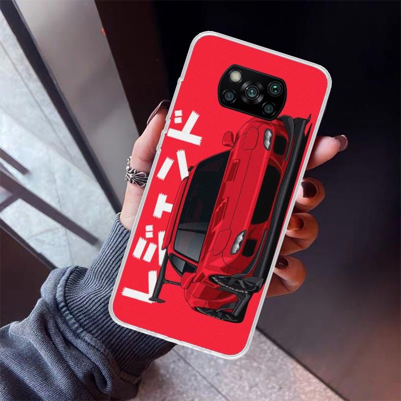 JDM Tokyo Drift Sports Car Phone Case For Xiaomi Poco X7 X6 X5 Pro F7 Ultra Redmi 15C 15 13 13C 12 12C 10 10A 10C 9 9A 9C 9T She