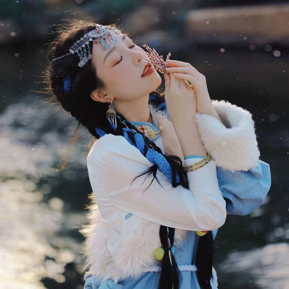 Tribal Afghan Headbands Bohemia Beads Headbands Women Head Chain Hanfu Headwear Forehead Chain