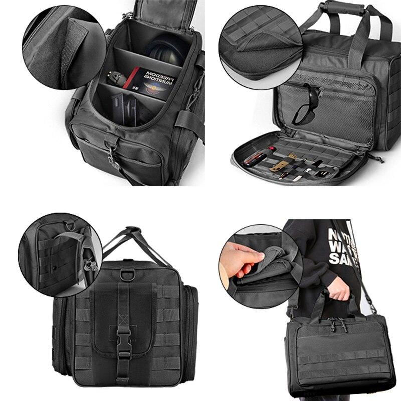 Borsa Portaoggetti per Poligono di Tiro Sistema Molle Accessorio da Caccia Esterno Nylon Borsa Tattica per Pistola Borsa a Spalla Porta Attrezzi Pistola Sniper Nero