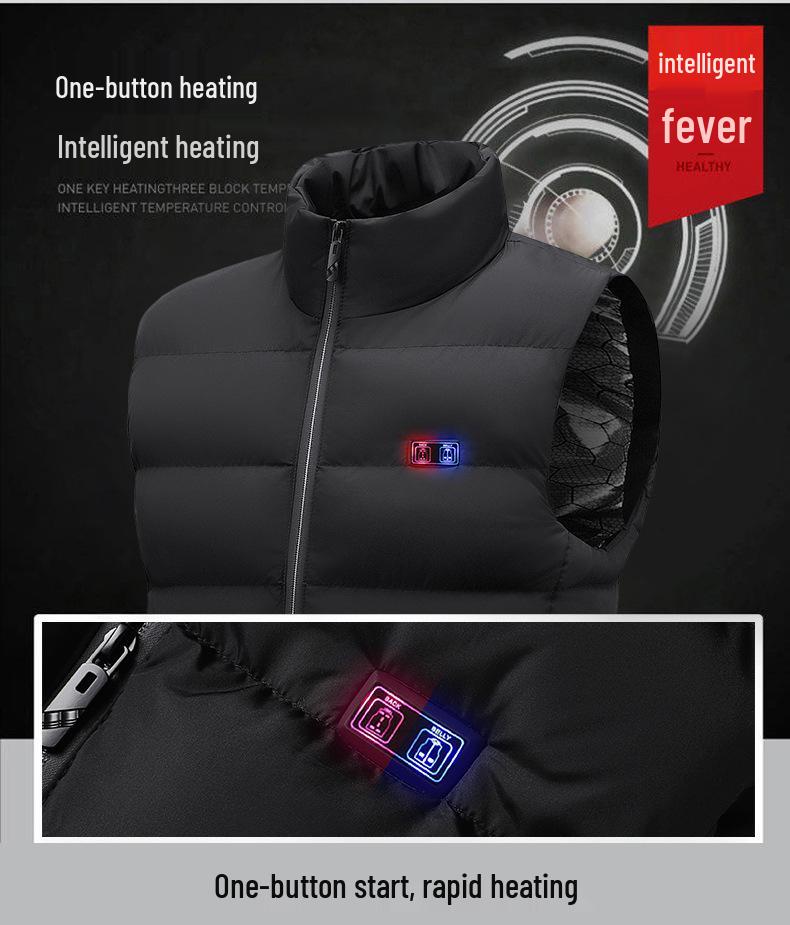 Smart Heated Vest: 9-Zone, USB-Charge, Unisex Winter Jacket with Dual-Switch Temperature Control