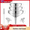 Food Grade Stainless Steel Oil and Wine Funnel Set - Thickened, Large & Small Sizes for Kitchen Use