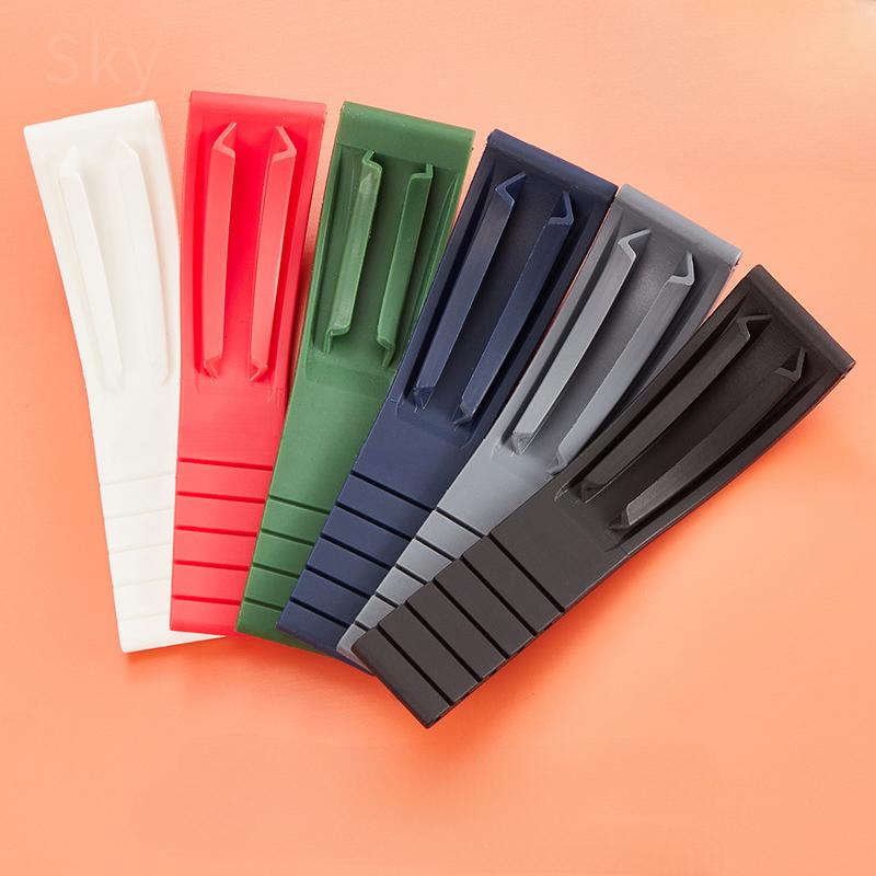 Paski do zegarka Daytona Yacht Log Czarny Zielony Water Ghost Zakrzywione zakończenie 20mm Silikonowy Wypukły Interfejs Czerwony Niebieski Pasek do zegarka