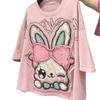 Large Size Heavy Industry Patch Printed Short-sleeved T-shirt Women's Summer New Loose and Thin Meat-covering Versatile Top Tide