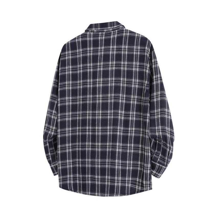Autumn Men'S Plaid Long Sleeve Shirt Men'S Casual Loose Shirt Thin Jacket
