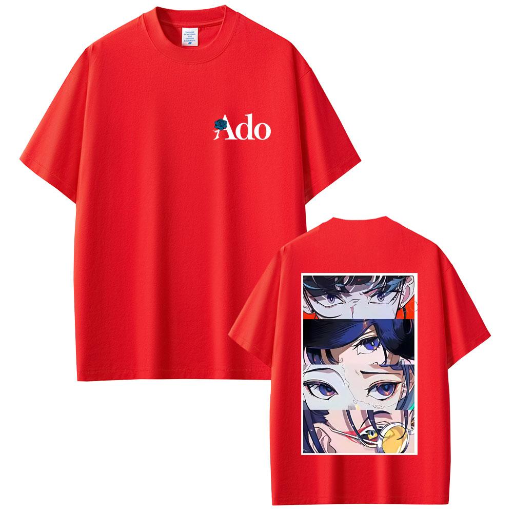 2025Summer Ado Graphic T-shirt Men Women Clothing Fashion Japanese Style T-shirts Unisex Casual 100% Pure Cotton Printed T-shirt