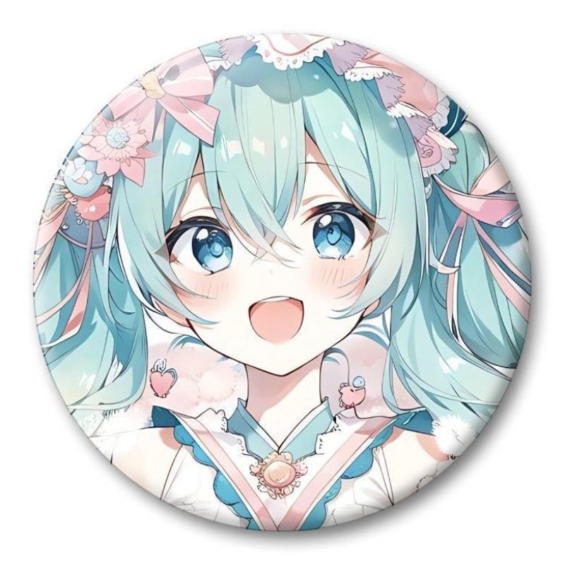 58 мм Глянцевый значок Хацунэ Мику Аниме Мультфильм Хацунэ Мику Периферия Значки Товары Подвесная брошь Значок Игрушки Подарки 58mm glossy