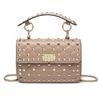 Rivet Diamond Grid Sheepskin Small Square Bag
