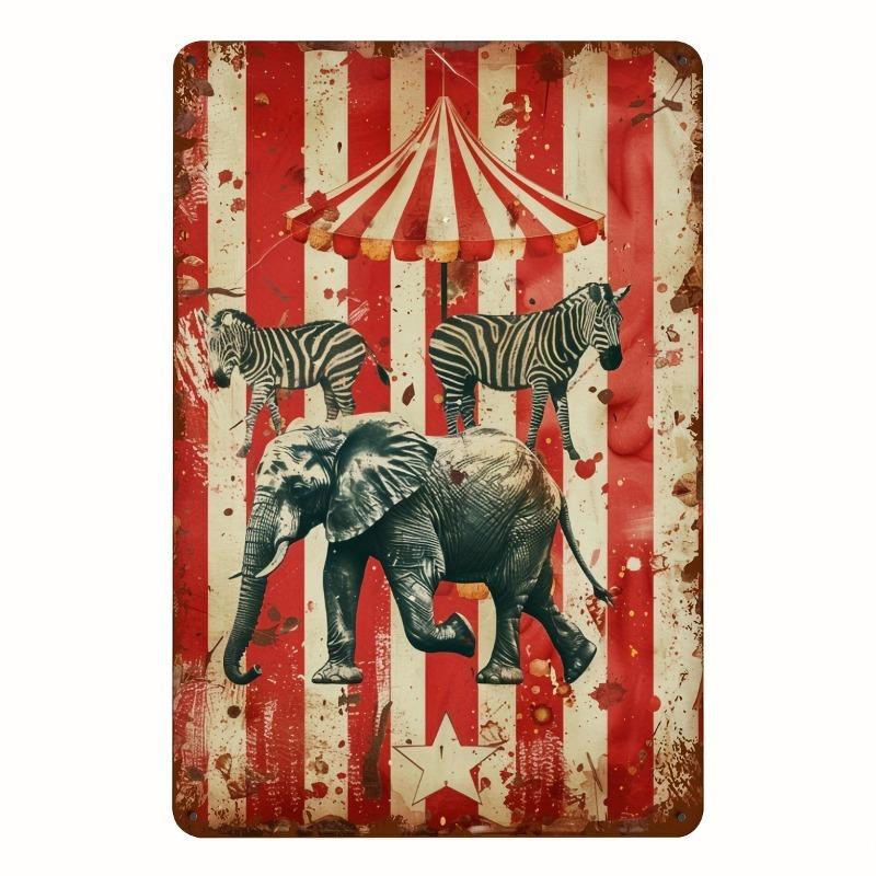 Vintage Circus Animal Juggling Iron Metal Sign X Inches Water Proof and Durable Wall Art Suitable for Home Garage Decoration