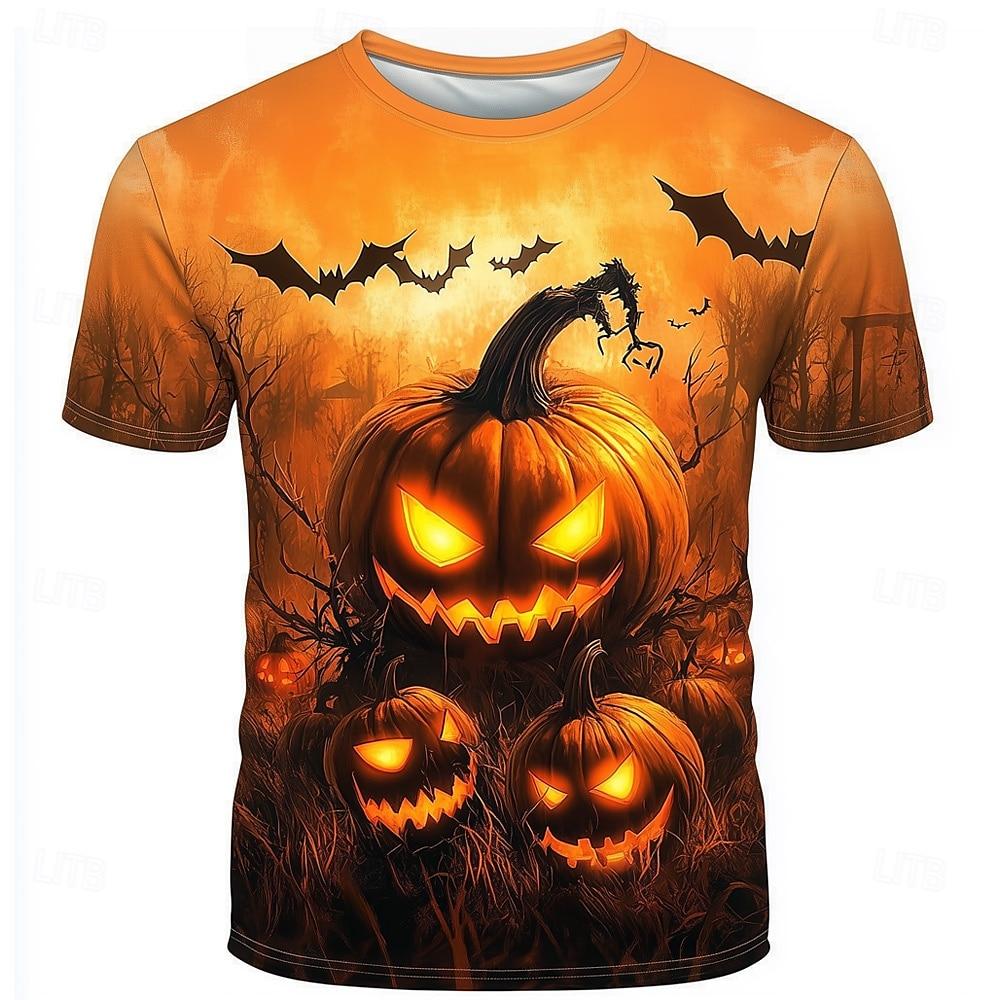 T-shirt da Uomo Estiva Girocollo Stampata in 3D Travestimento di Halloween