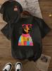 Casual Tops Tshirt With Dachshund Sweater And Glasses Doublesided Vibrant Design Summer Daily Wear Unisex Crew Neck Top