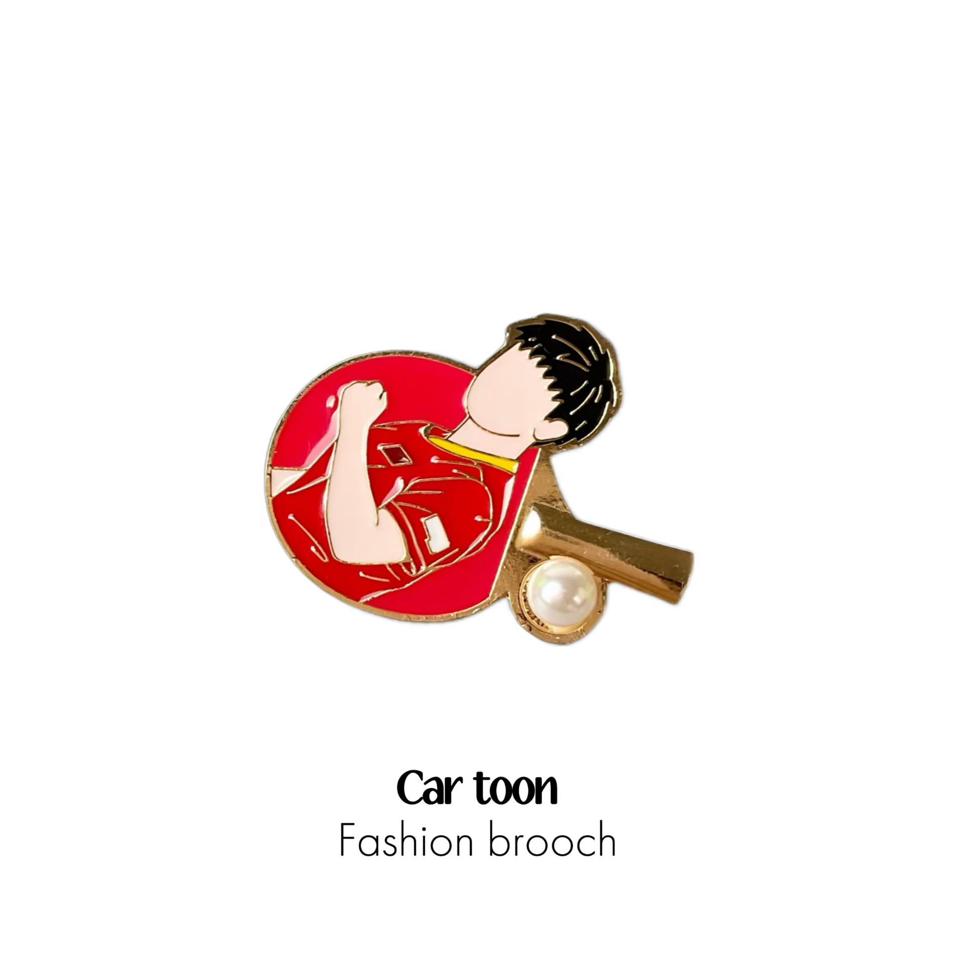 Shatou combo table tennis brooch, Doha World Table Tennis Championships triple championship merchandise, commemorative badges, men s and