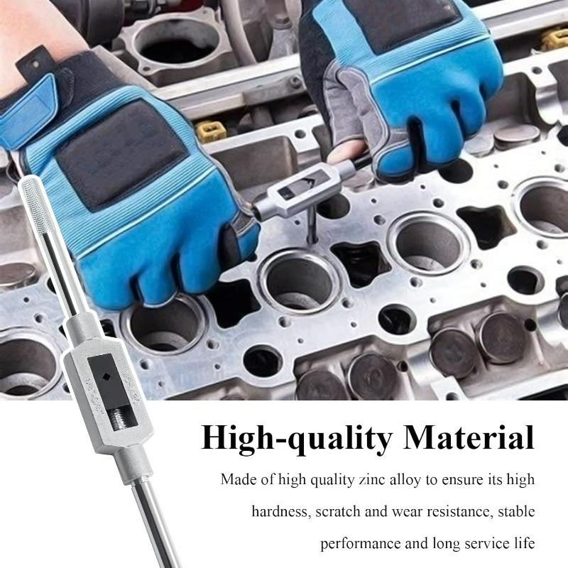 M3-M12 Adjustable T-Handle Wrench Thread Handle Tap Holder Reamer Wrench High Speed Steel Metric Plug Taps Set Tapping Tools