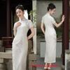 Chinese Style Imitation Acetic Acid Printing Cheongsam Summer New Retro Style Chinese Style Plain and Elegant Young Women Cheongsam Skirt