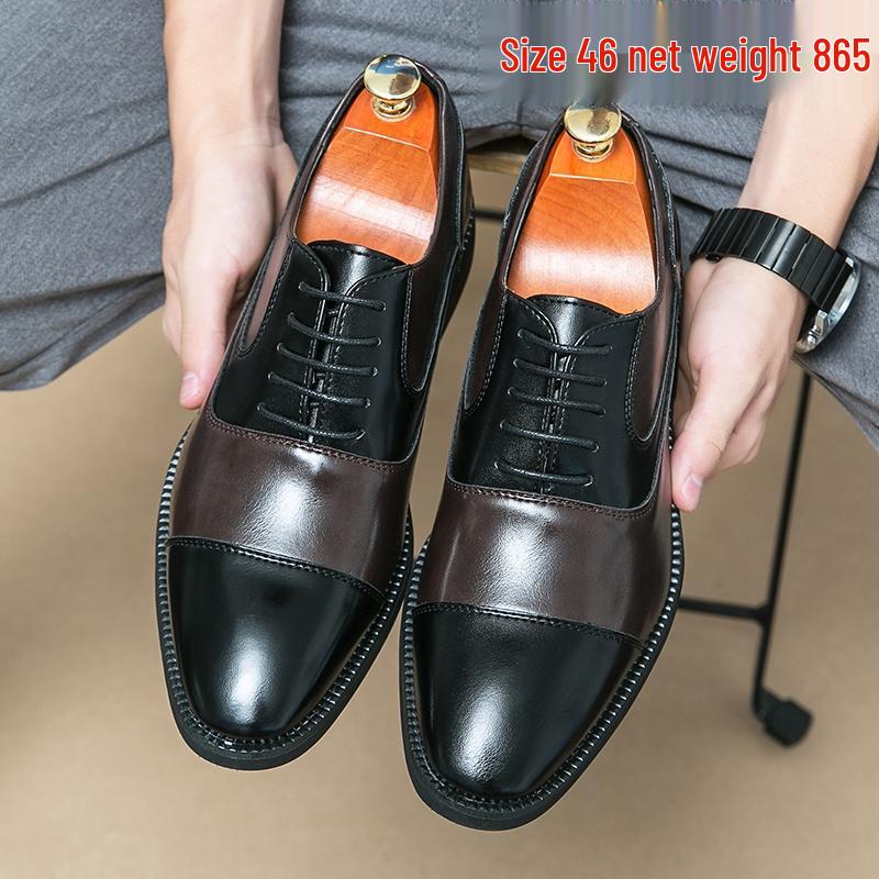 Men s Cross-Border Color Block Loafers: Pointed Toe, British Business, Dress Casual, Plus Size Available 40