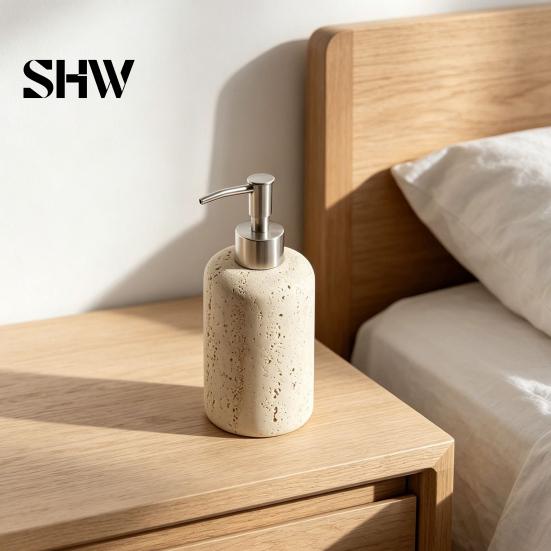 Easy To Refill Soap Dispenser Resin Refillable Dispenser, Liquid Hand Shampoo Container, Empty Pump Lotion Bottle for Bathroom Kitchen Countertop Leak