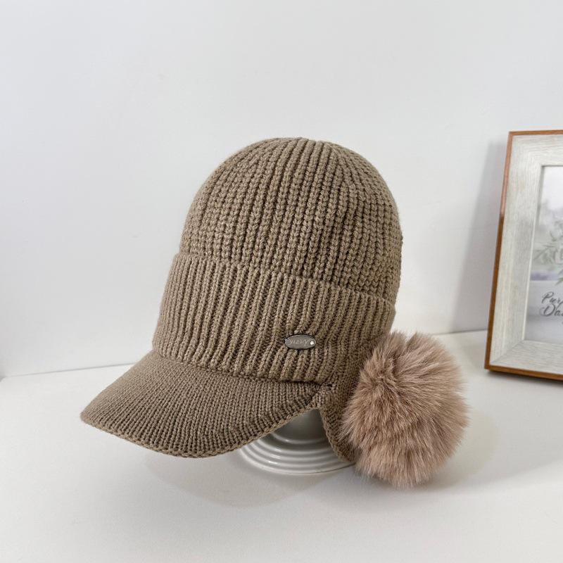 Fluffy Knit Pompom Children's Winter Ear Protection Hat
