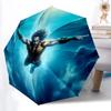 1pc Aquaman, Trident Umbrella - Automatic Open Compact Travel Umbrella with 16-Rib Durable Frame Yy251021059