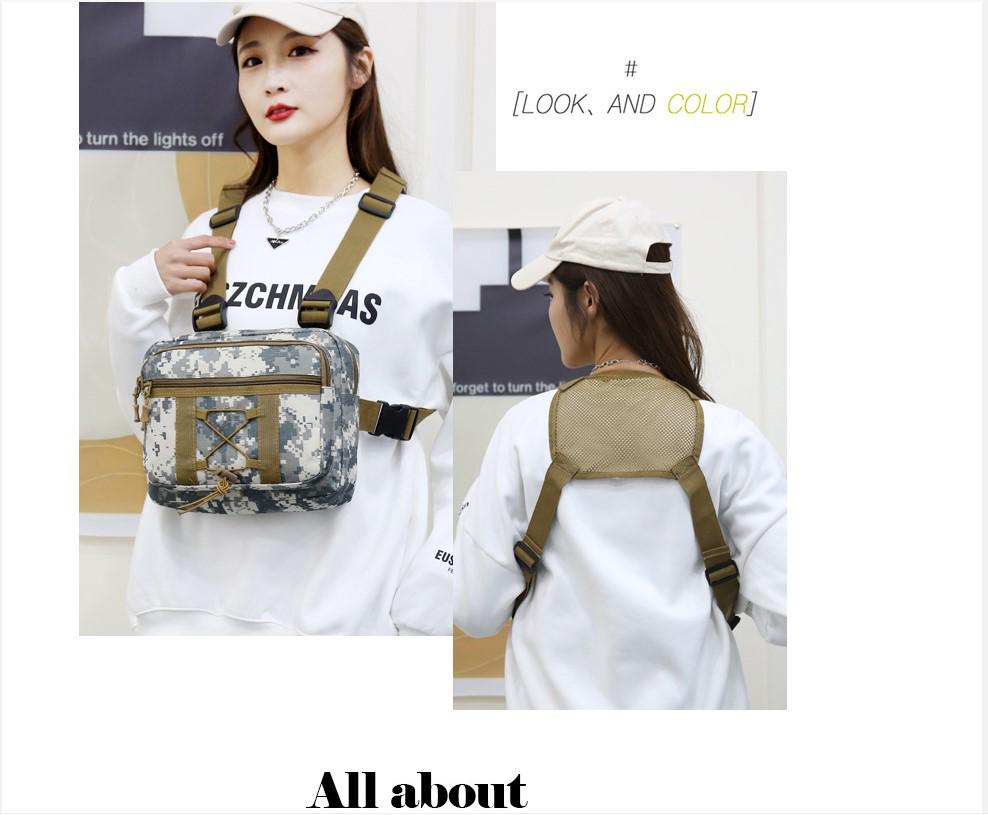 Camouflage Tactical Chest Bag and Sports Vest Combo