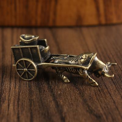 Copper Cow Ingot Desktop Ornament Handicrafts Coffee Table Tea Pet Brass Retro Copper Small Ornament Stall Creativity