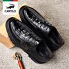 Herren Business Casual Lederschuhe Krokodilmuster Echtes Leder Erste Schicht Rindsleder Modisch und Vielseitig Authentisch