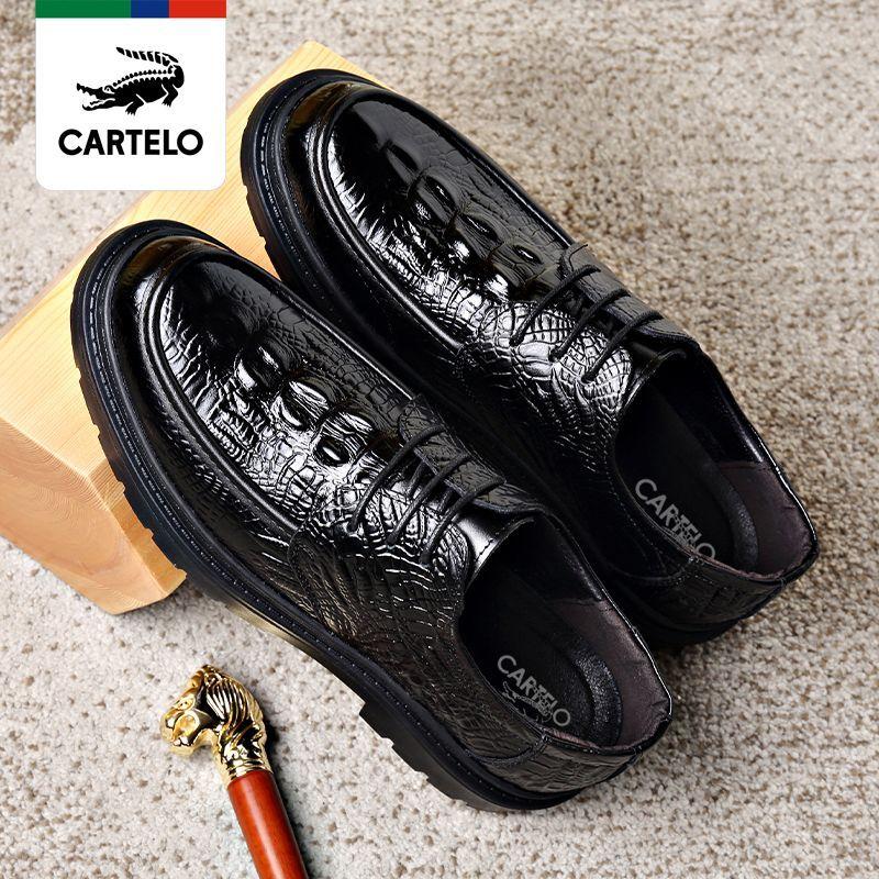 

Мужская деловая повседневная кожаная обувь с крокодиловым узором, натуральная кожа, первый слой, коровья кожа, модная и универсальная, аутентичная 44