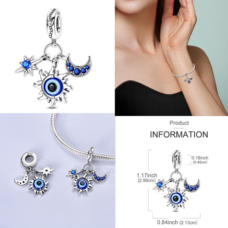 Charms Copper Sparkling Lucky Star Heart Beads Charm Pendent Jewelry Fits Original Bracelet Gift For Women Gift