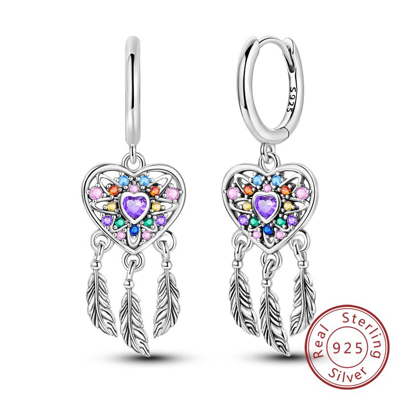 925 Silver Earrings Starry Pearl Devil Eye Simple Drop Stud Hoop Earrings for Women Girl Fashion Jewery Accessories