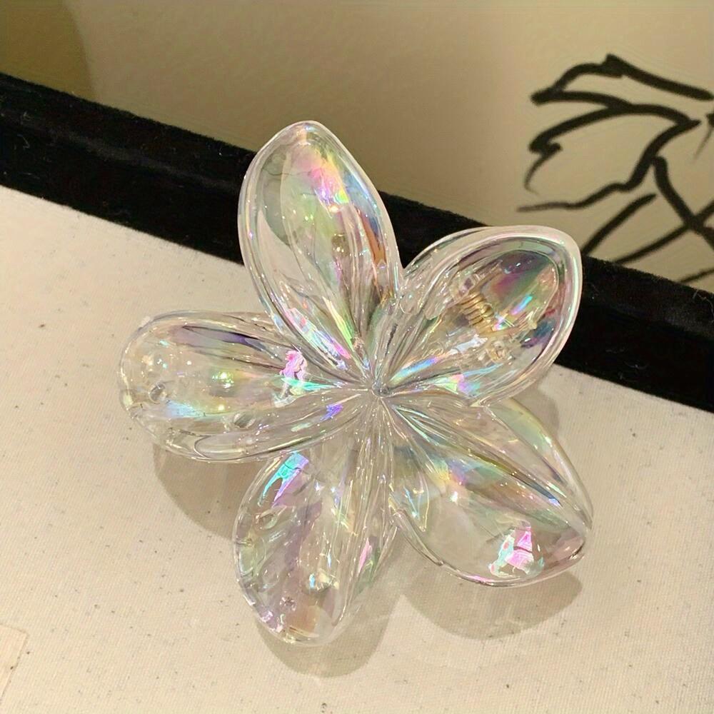 

Богемные Минималистичные Заколки для Волос с Резиновыми Цветами, Прозрачный Градиент Цвета AB, Нескользящие, для Густых Волос, Для Укладки Кос, Гавайские Пасхальные Новогодние Подарки белый