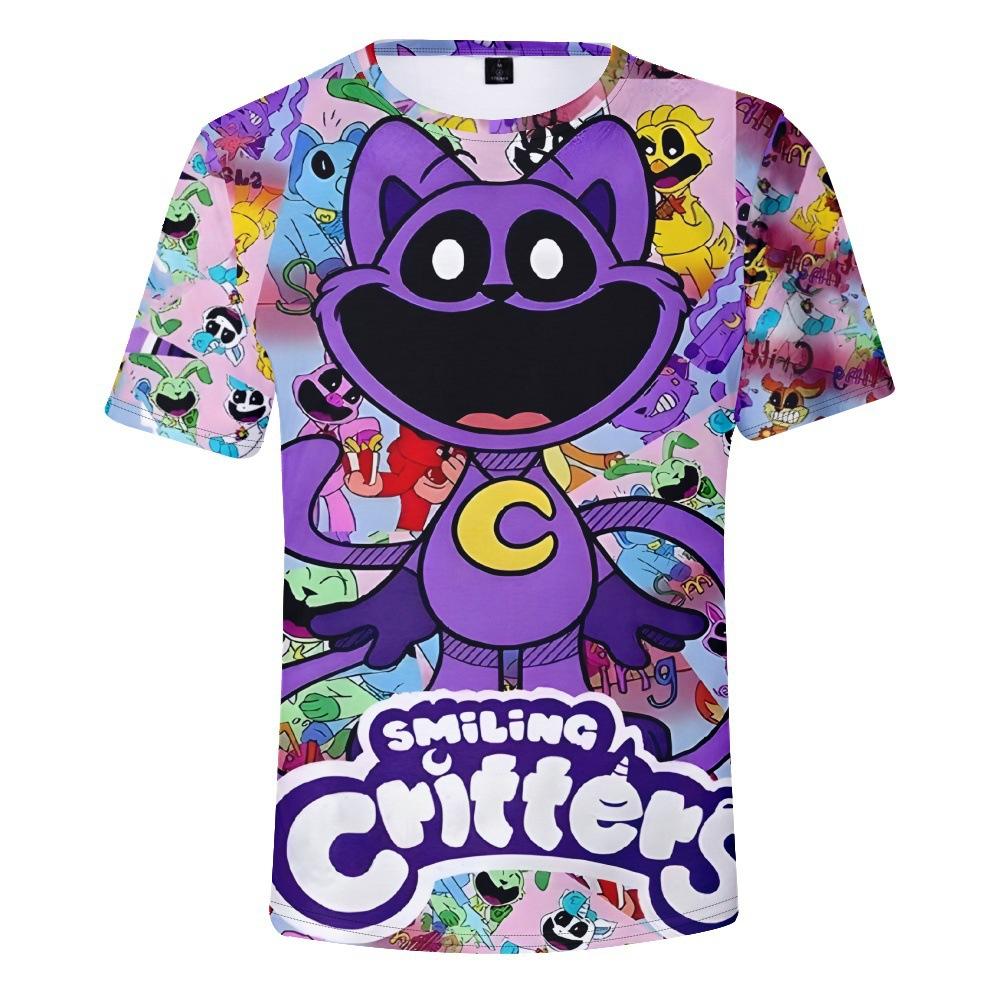 Smiling Critters T-Shirts Printed Graphic Shirts Casual Cosplay Short Sleeve Tee Tops for Men Women