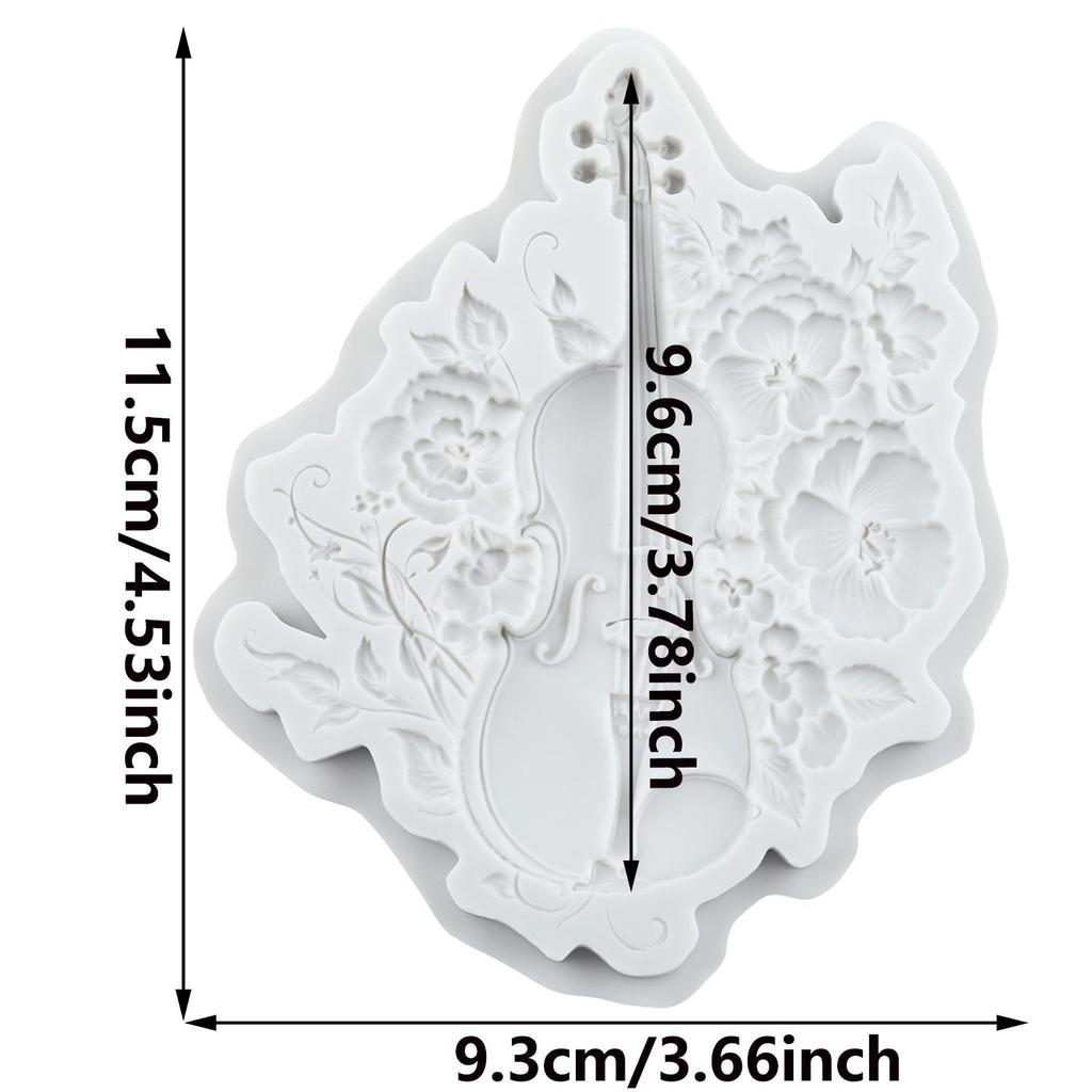 Silikonové formy na noty, Kytara, Květina, Cello, Fondánová forma, Nástroje na zdobení dortů, Topper na cupcake, Cukroví, Pryskyřice, Hlina, Čokoládová forma na gum pastu