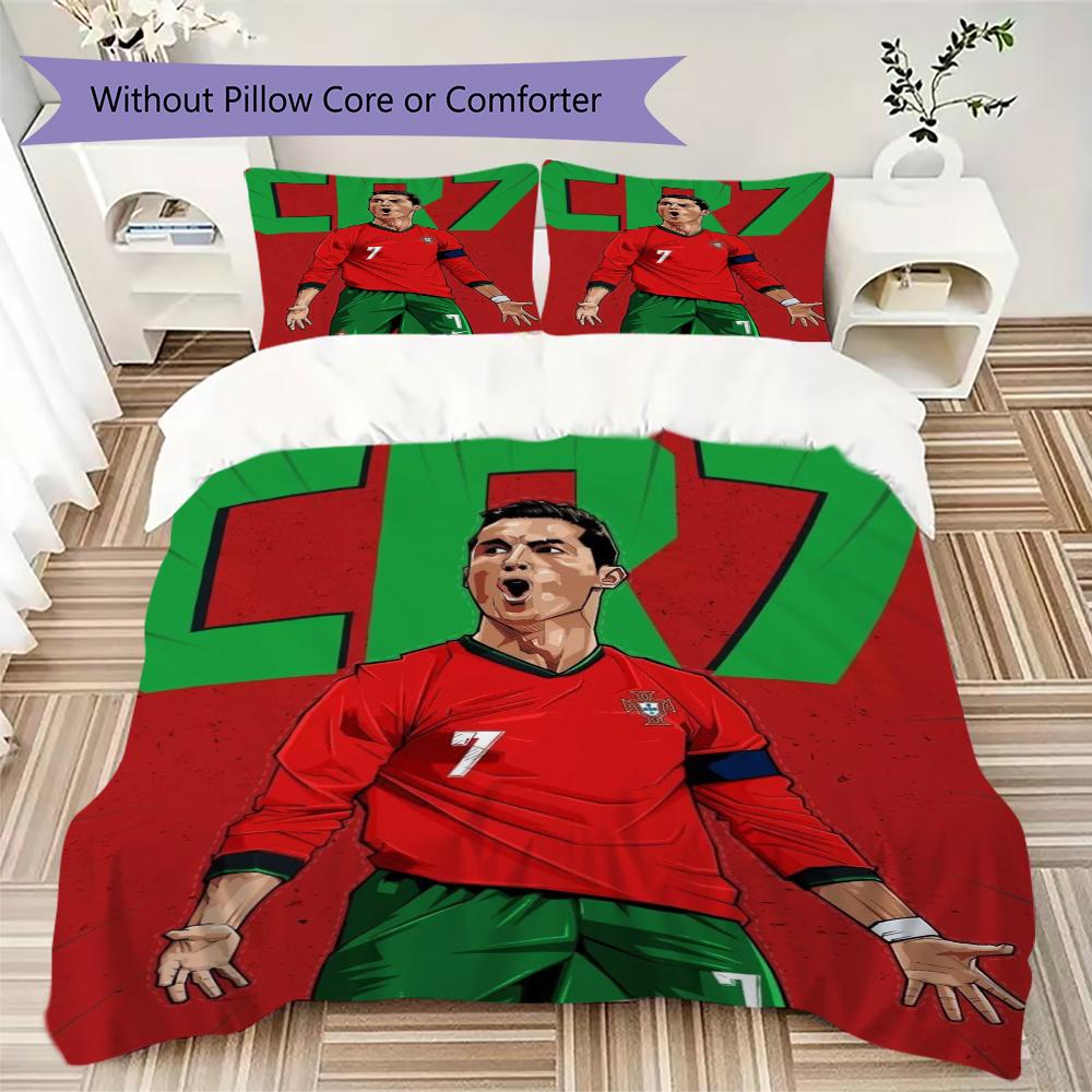 Set Copripiumino con Modello C Ronaldo Copripiumino Federa Decorazione per la Casa Regalo di Compleanno (1 * copripiumino + 2 * federe senza imbottitura)23
