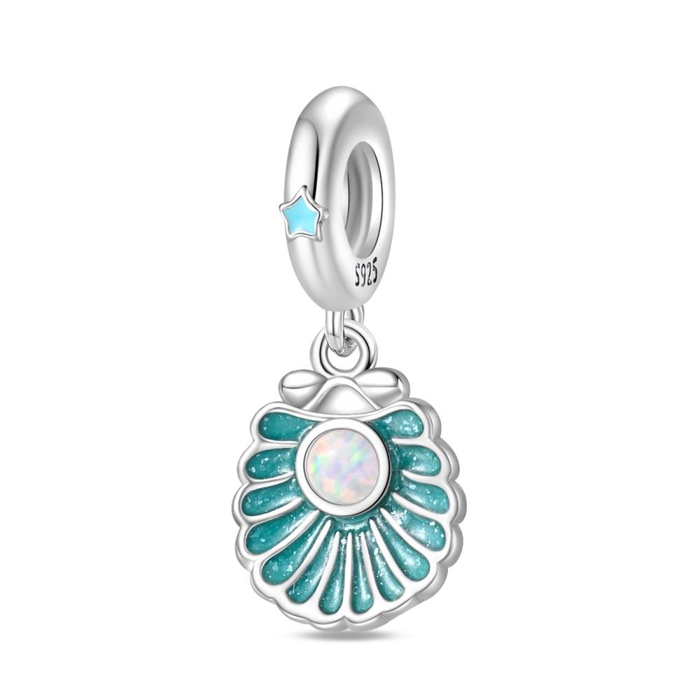 Popular Copper Dolphin Secure Chain & Conch & Sparkling Turtle Dangle Charm Fit Bracelet Exquisite Beach Party Gift