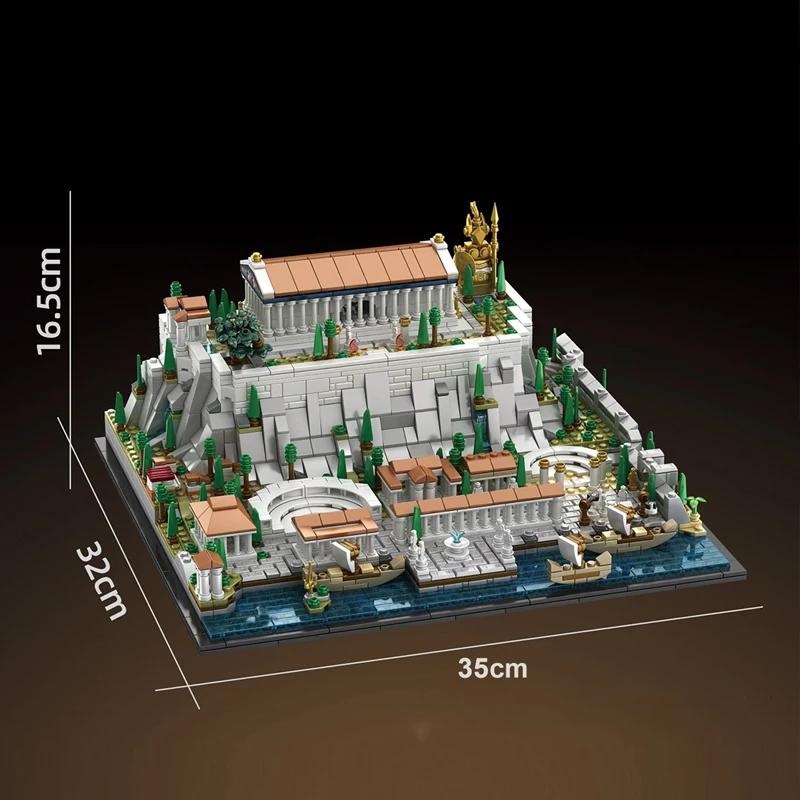 1988Pcs Creative Expert Moc Retro Greece Acropolis Of Athens Castle Building Blocks Model Tower Architecture Brick Toys Kid Gift