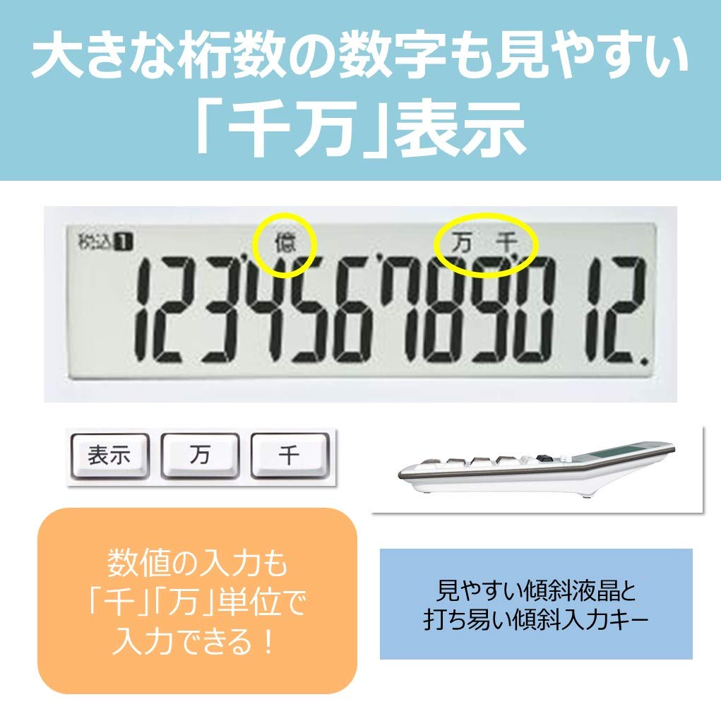 Canon Business Large Desktop Double Tax Included HS-1250WUC Calculator, Antibacterial, 12-digit, Size,
